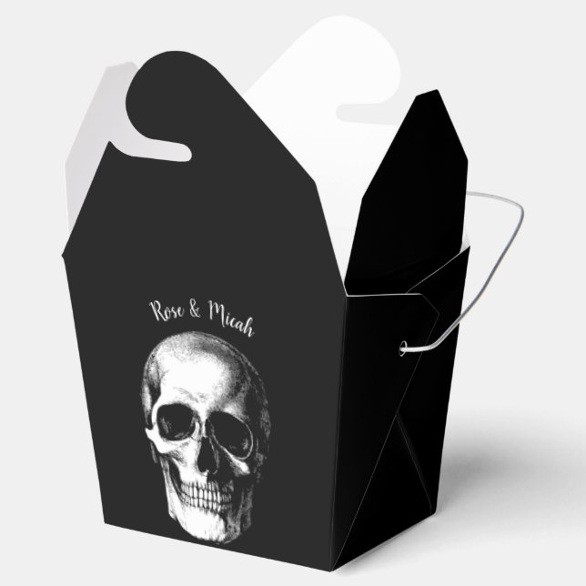 Skull Gothic Halloween Wedding Favor Boxes (Opened)