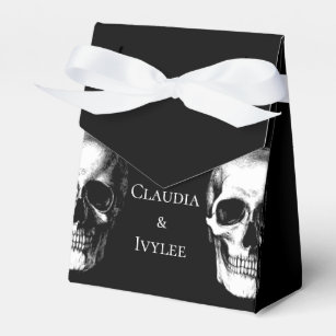 Skull Gothic Halloween Wedding Favor Boxes