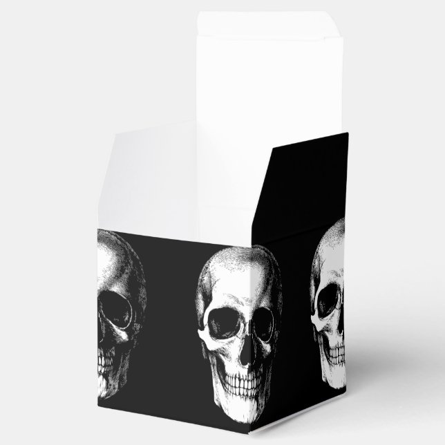 Skull Gothic Halloween Wedding Favor Boxes (Opened)