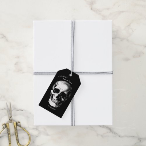 Skull Gothic Halloween Wedding Gift or Favor Tags