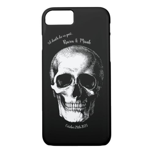 Skull Gothic Halloween Wedding iPhone Case