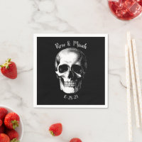 Skull Gothic Halloween Wedding Napkins