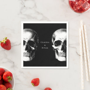 Skull Gothic Halloween Wedding Napkins