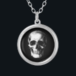 Skull Gothic Halloween Wedding Necklace<br><div class="desc">Invite the ones you love to witness you saying 'til death do us part with our Gothic Skull Halloween Wedding Theme.  These skull necklaces are perfect for your gothic wedding day.  Customize the background color and words,  to make it your own.</div>