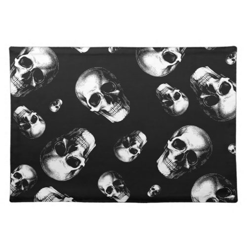 Skull Gothic Halloween Wedding Placemats