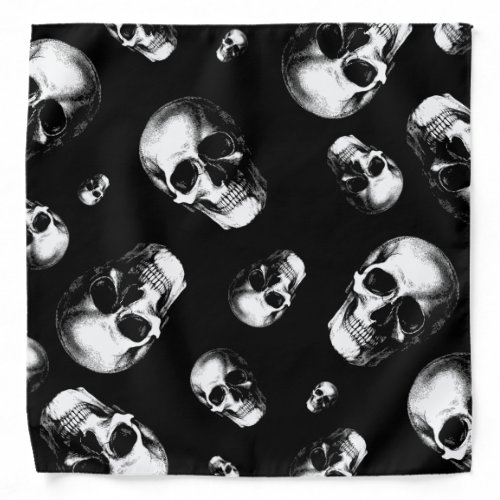 Skull Gothic Halloween Wedding Pocket Square Bandana