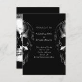 Skull Gothic Halloween Wedding Save the Date Cards (Front/Back)