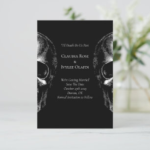 Skull Gothic Halloween Wedding Save the Date Cards