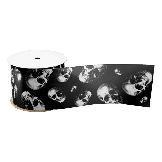 Skull Gothic Halloween Wedding Skull Ribbon (Spool)