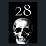 Skull Gothic Halloween Wedding Table Number Cards<br><div class="desc">Invite the ones you love to witness you saying 'til death do us part with our Gothic Skull Halloween Wedding Theme.  These skull table number cards are perfect for your gothic wedding day.  Customize the background color and words,  to make it your own.</div>