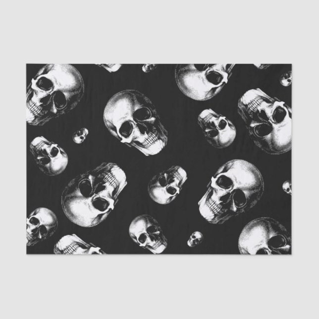 Skull Gothic Halloween Wedding Tissue Paper (Front)