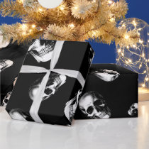 Skull Gothic Halloween Wedding Wrapping Paper