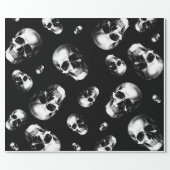 Skull Gothic Halloween Wedding Wrapping Paper (Flat)