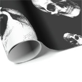 Skull Gothic Halloween Wedding Wrapping Paper (Roll Corner)