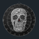 Skull Gothic Old Grunge Black And White Texture Dart Board<br><div class="desc">Skull Gothic black and white grunge old vintage texture dartboards. Cool,  trendy,  modern,  scary antique style one-of-a-kind house party toys and games. Photo art design. Look for matching products in my store collection. Image copyright Marg Seregelyi Photography.</div>