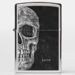 Skull Gothic Vintage Black And White Texture Zippo Lighter at Zazzle
