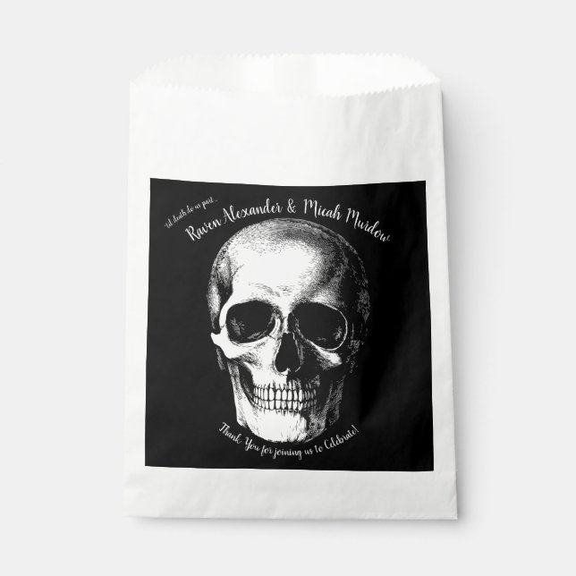 Skull Gothic Wedding Invitation Favor Bag (Front)