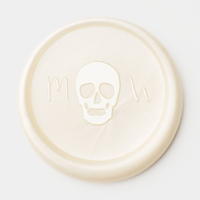 Skull Gothic Wedding Invitation Wax Seal Sticker (Front)