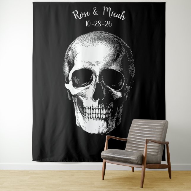 Skull Gothic Wedding Photo Backdrop (In Situ)