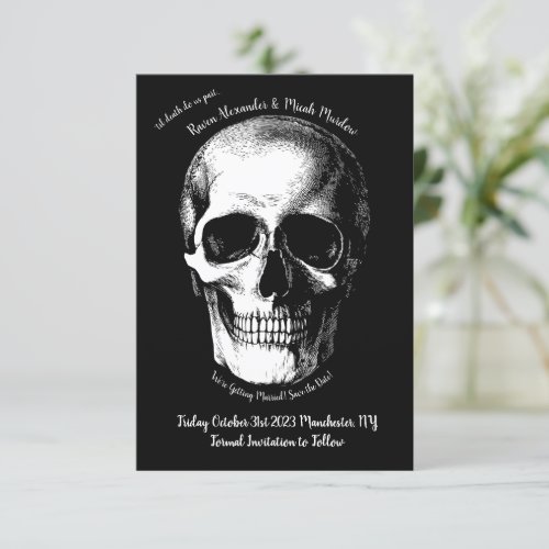 Skull Gothic Wedding Save the Date Invitation
