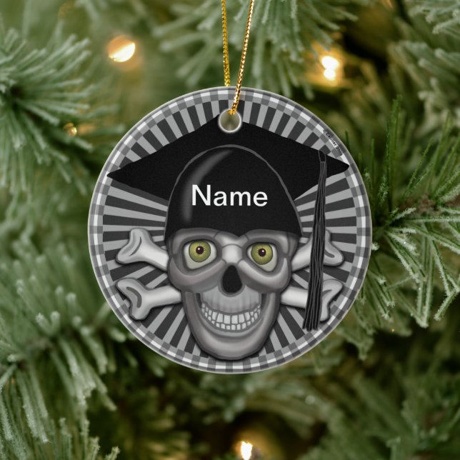 Skull Grad  Ceramic Ornament (Tree)