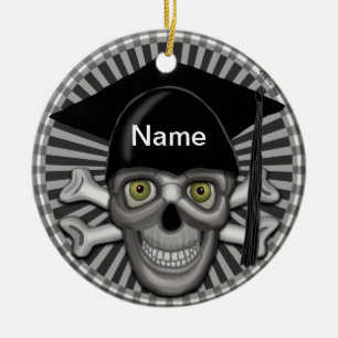 Skull Grad  Ceramic Ornament