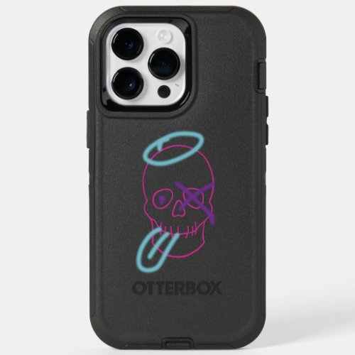 Skull graffiti _ Pink Purple Blue and Black OtterBox iPhone 14 Pro Max Case
