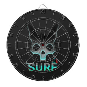 Skull Graffiti Surf Cat Dartboard With Darts
