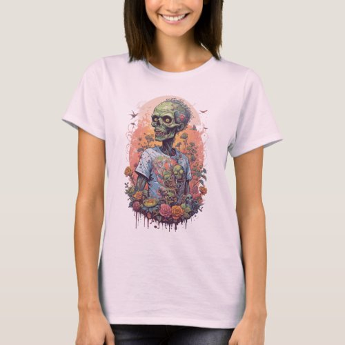 Skull Graphic Floral T_Shirt