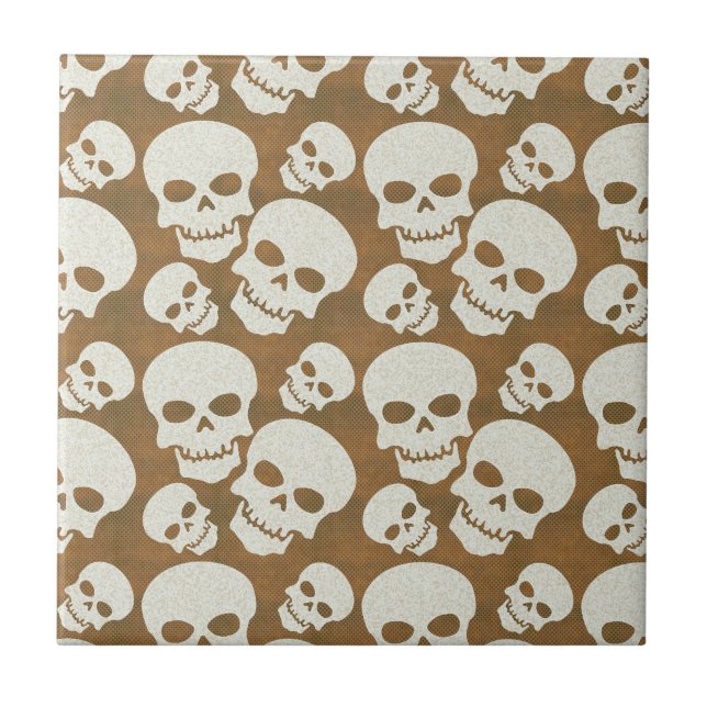 Skull Graphic Pattern Design Ceramic Tile (Front)