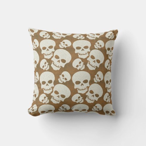 Skull Graphic Pattern Design Throw Pillow