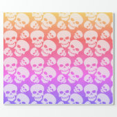 Skull Graphic Pattern Lime Rainbow Wrapping Paper (Flat)