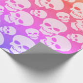 Skull Graphic Pattern Lime Rainbow Wrapping Paper (Corner)