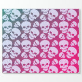 Skull Graphic Pattern pink Wrapping Paper (Flat)