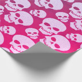 Skull Graphic Pattern pink Wrapping Paper (Corner)