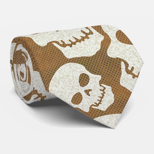 Skull Graphic Pattern Tie