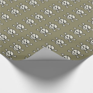 Skull - Gray Glossy Wrapping Paper, 30" x 15' Paper