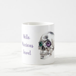 Skull Green Purple Jewels Coffee Mug
