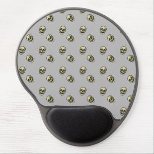 skull grey pattern gel mouse pad