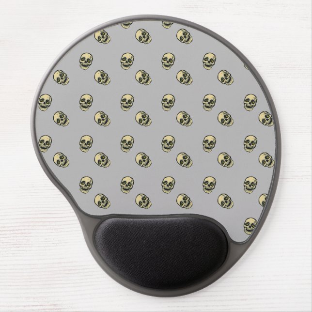 skull grey pattern gel mouse pad (Front)