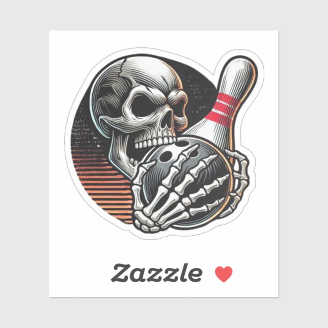 Skull Gripping Bowling Ball Sticker (Sheet)