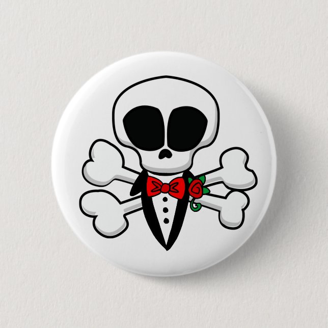 Skull Groom Fully Customizable Button (Front)