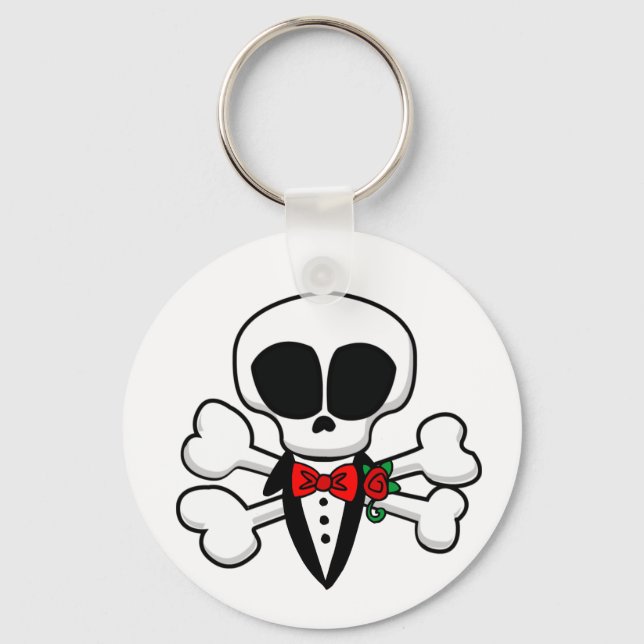 Skull Groom Fully Customizable Keychain (Front)