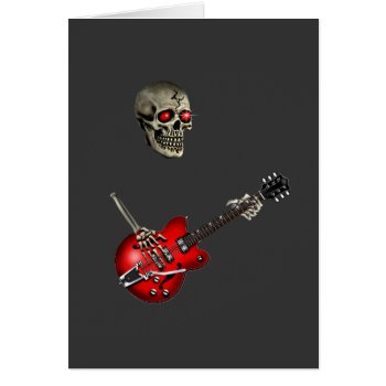 Skull Guitar Player by oldrockerdude at Zazzle