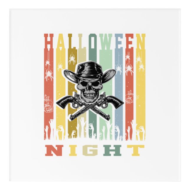 Skull Gun, Halloween Night Acrylic Print (Front)
