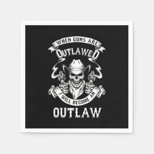 Skull Guns Outlaw Cowboy Western Shooting Gift Napkins