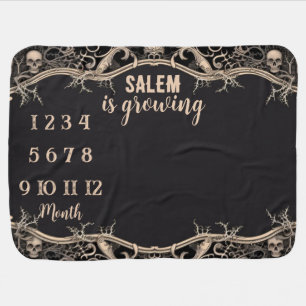 Skull Halloween Baby Milestones  Blanket