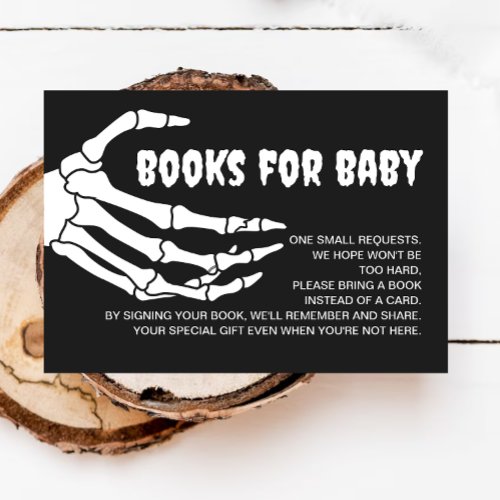 Skull Halloween Baby Shower Books For Baby Enclosure Card