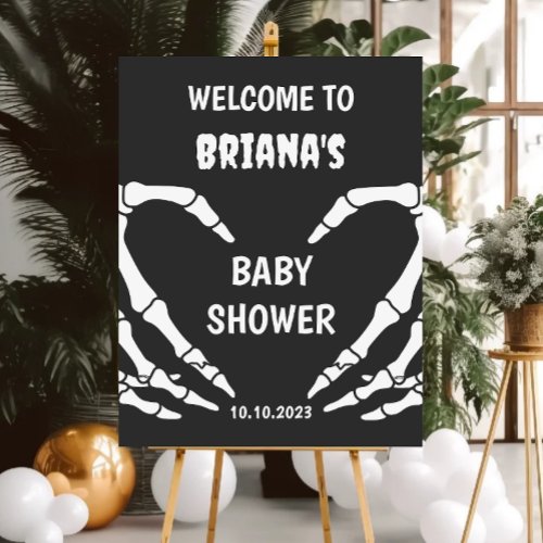 Skull Halloween Baby Shower Welcome Sign