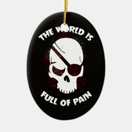 Skull Halloween Dark Black Scary Ceramic Ornament